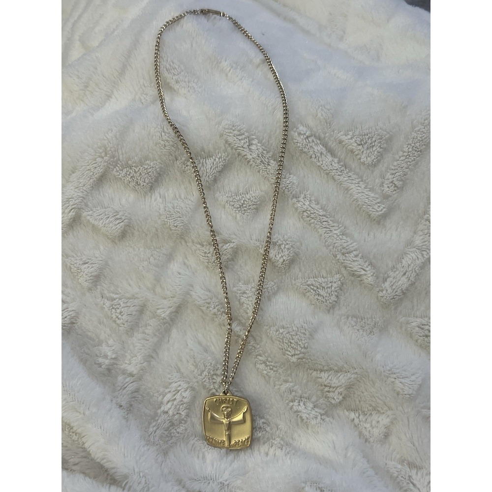 Vintage Germany Christ Prince Of Peace Pendant Necklace Mid Century Religious